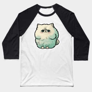 Elegant Persian Cat Sticker for Cat Lovers Baseball T-Shirt